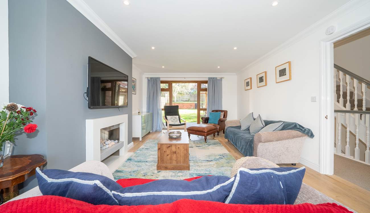 The sitting-room on the first floor boasts style with elegant features throughout.