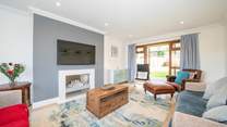 The interior throughout is modern and sleek. 