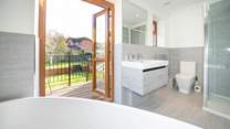 ... perfect while relaxing in the bath surrounded by bubbles, with the sun rise or sun set in view!