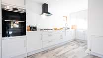 There's a modern kitchen to prepare your holiday meals.