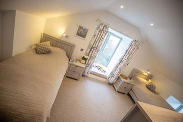 The twin room is spacious and well laid out, with blackout curtains for that all important good night's sleep.