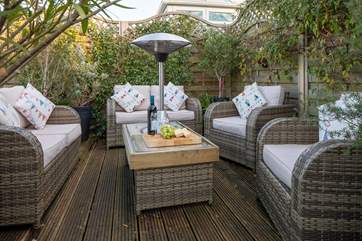 Fabulous sun-trap for enjoying a glass of something tasty.