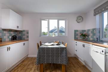 The eat in family kitchen - perfect for planning adventures.