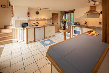 The large, light and airy kitchen.