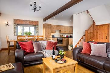 From the door you step into this wonderful open plan living area with views from every window.