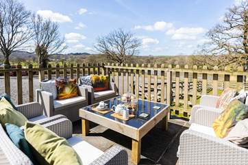 No matter the season the patio area offers the perfect position to take in the views of the countryside and lakes.