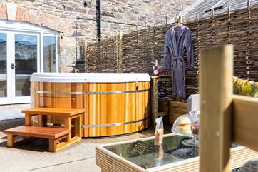Sit back and relax in your very own hot tub.
