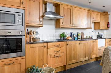 The kitchen is fully equipped for your convenience.