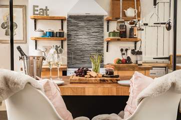 Preparing meals is a delight in the gorgeous kitchen.