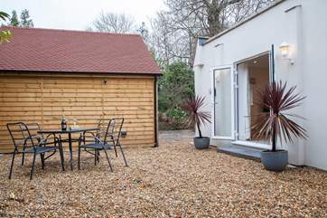 The courtyard gives plenty of privacy and is a nice spot for pre-dinner drinks.