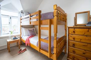 Bedroom 2 with small bunk-beds (recommended for children only). This bedroom is accessed from Bedroom 1.