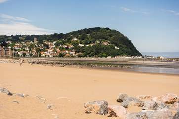 Miles of sandy beach await at Minehead.