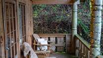 As dusk falls Y Berllan Hideaway becomes even more magical. 