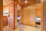 Cosy log cabin with three bedrooms.