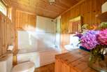 The family bathroom is perfect for refreshing after a salty sea swim. 