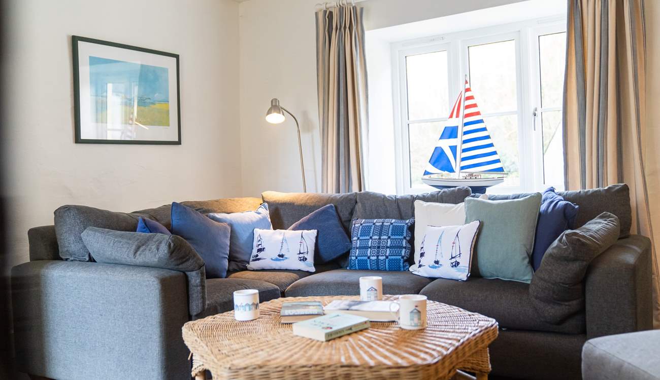 Comfy sofa to relax on.