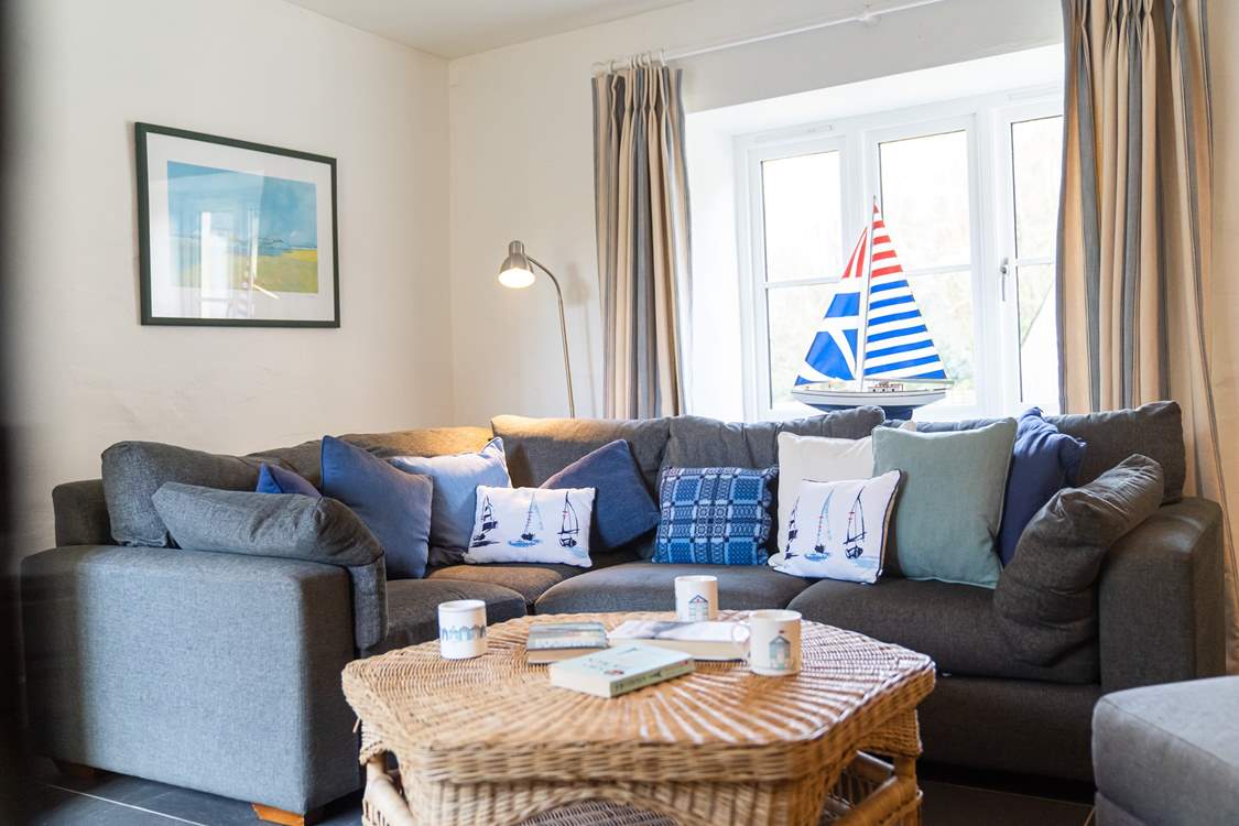 Comfy sofa to relax on.