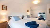 Bedroom 3 has a 'zip and link' bed which can be made up as a twin.