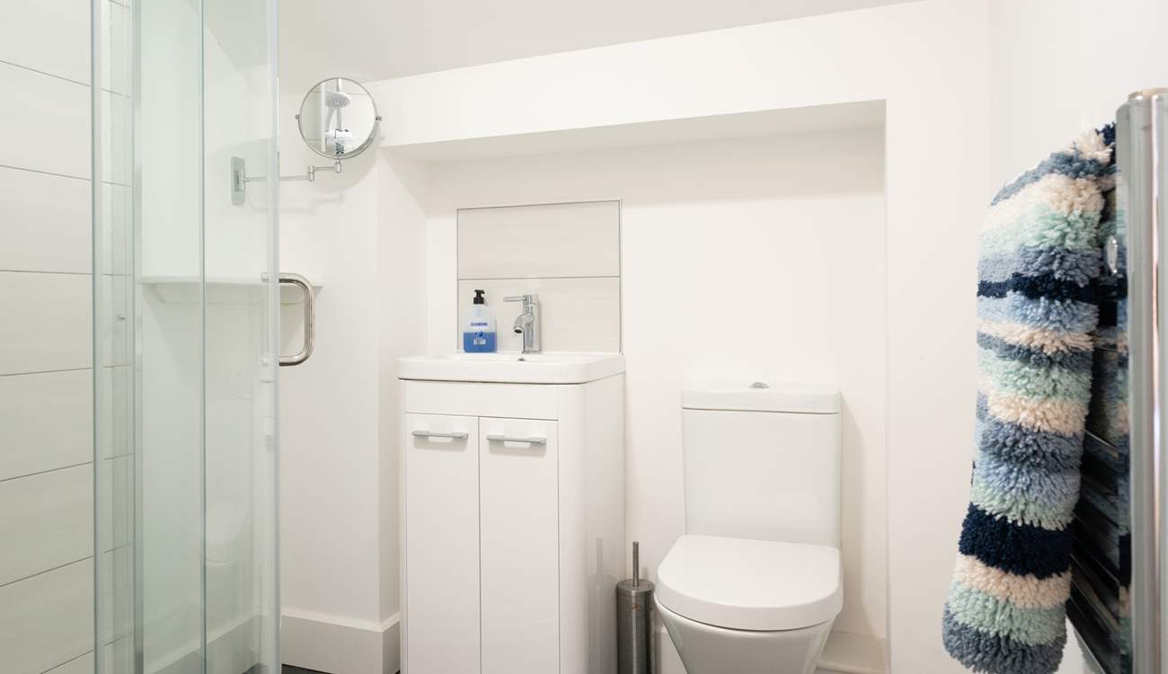 Bedroom 1's en suite shower-room.