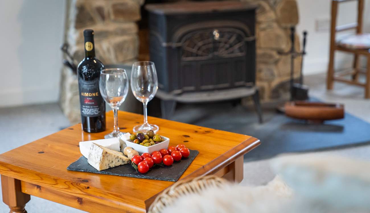 One of two cosy wood-burners.