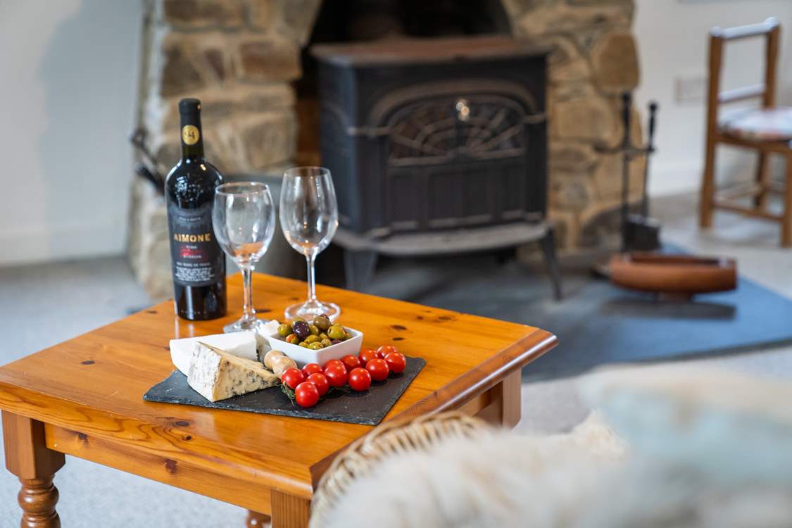 One of two cosy wood-burners.