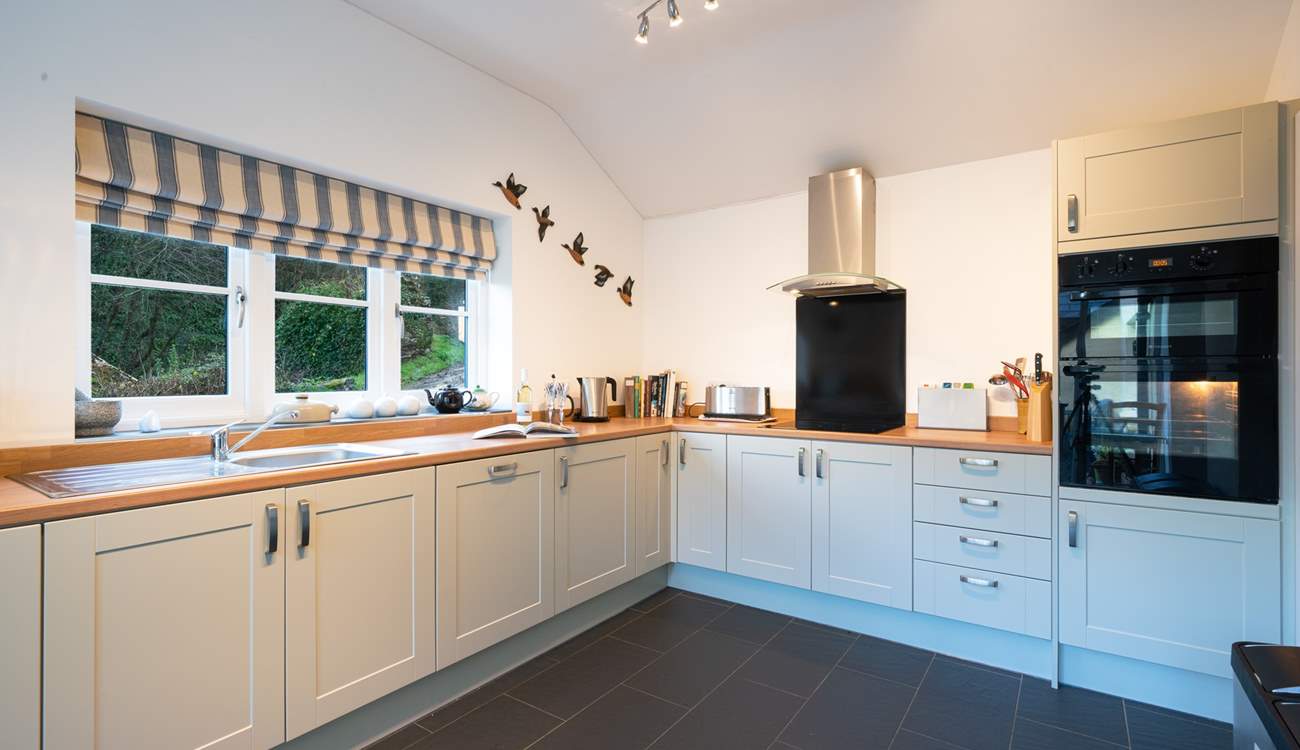 Light and airy spacious kitchen.