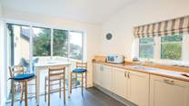Sea views through the kitchen window.