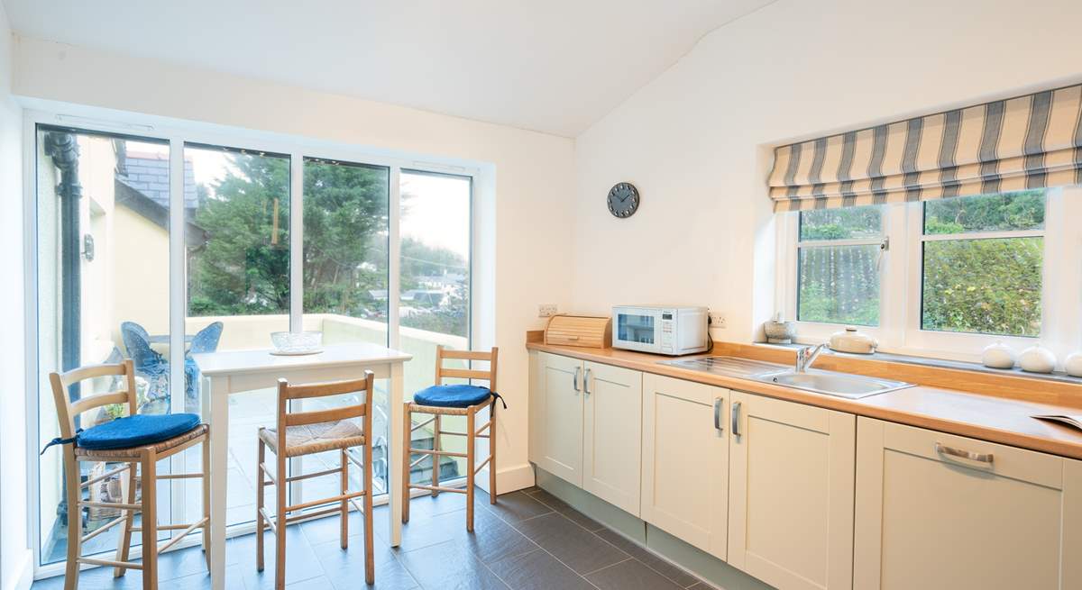 Sea views through the kitchen window.