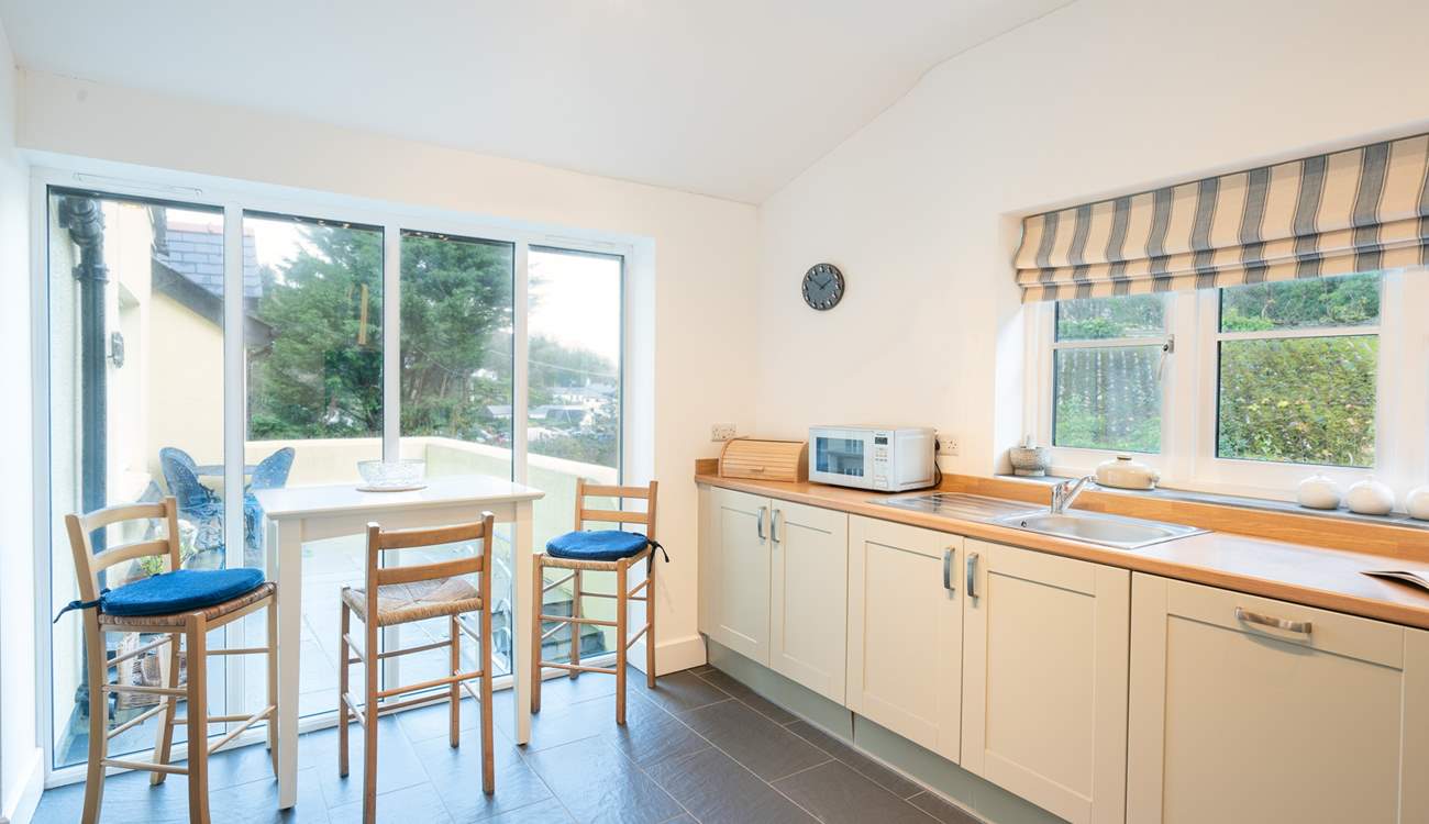 Sea views through the kitchen window.