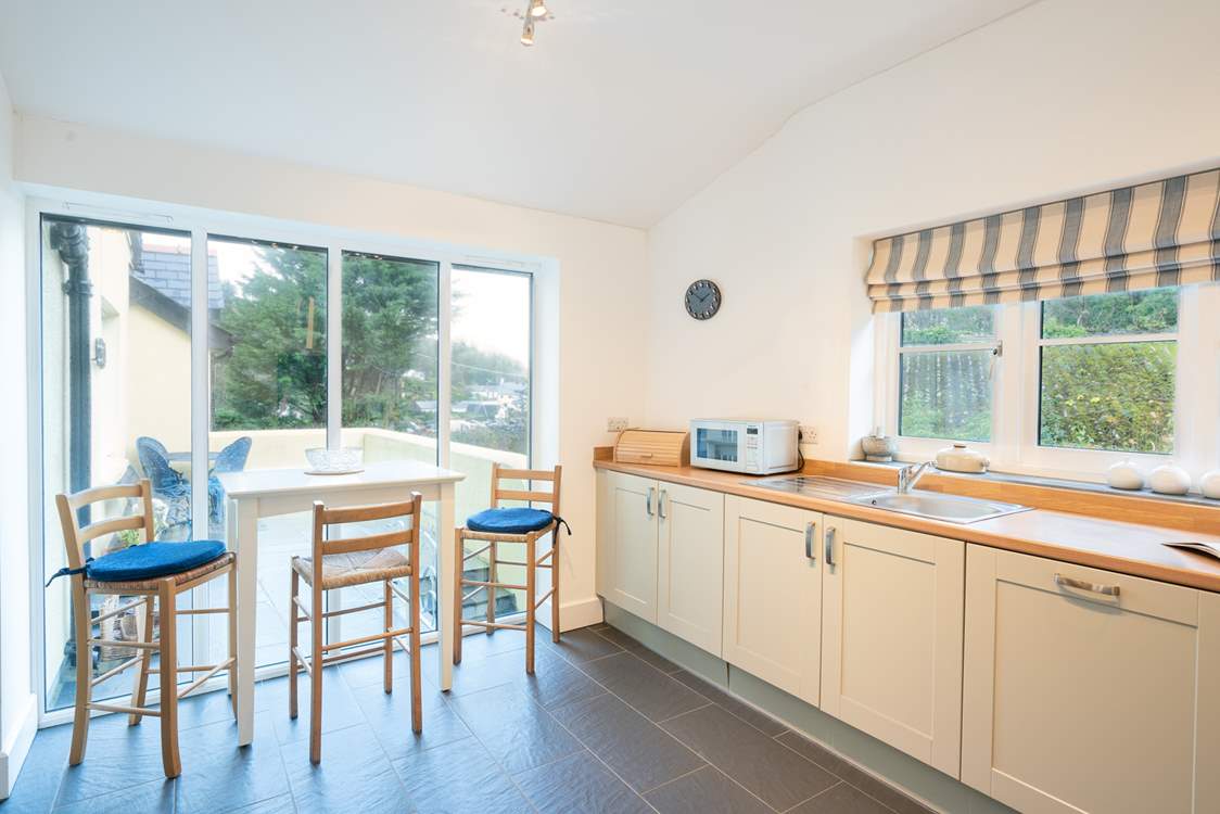 Sea views through the kitchen window.