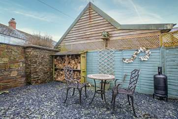 This sheltered spot offers somewhere to relax at any time of day.