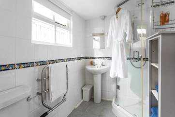 The shower is perfect for washing away the sea and sand.