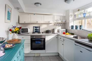 The kitchen is light, airy and very well-equipped.