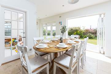 The lovely dining-area is the perfect place to plan your day ahead.
