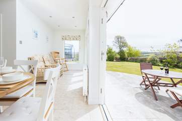 Let the outside in through the patio doors.
