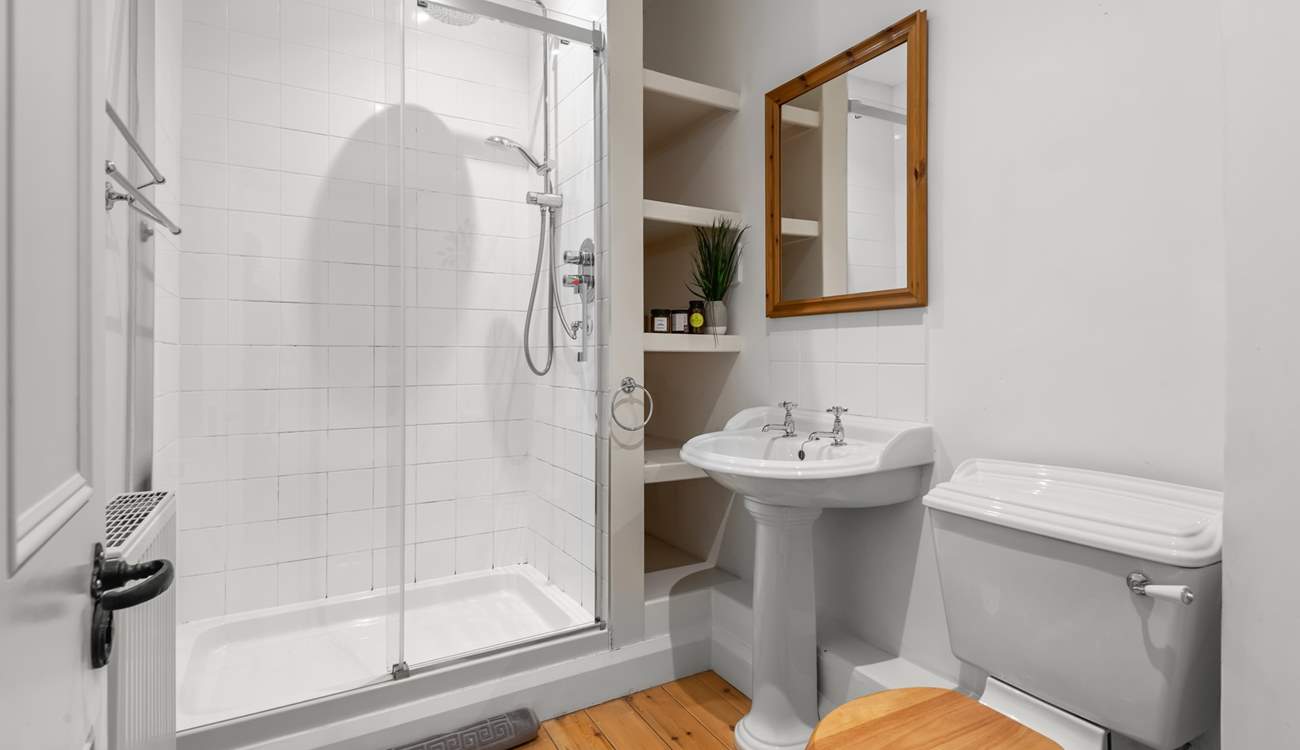 Bedroom 1's en suite shower-room.
