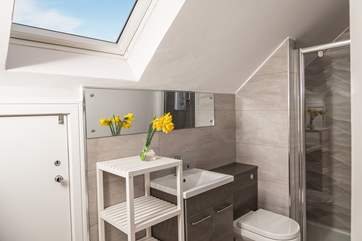 The stylish en suite shower-room.