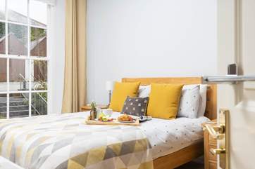 All three bedrooms are at the back of the property.