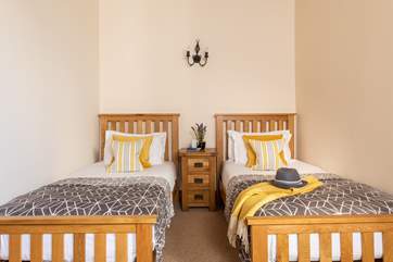 A perfectly positioned twin room.