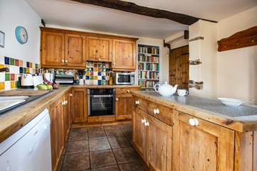 The lovely farmhouse-style kitchen.