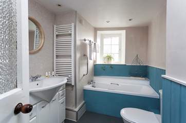 The family bathroom is located on the first floor.