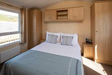 Bedroom one in the beach hut.