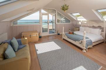 Bedroom three offers oodles of space and fabulous seaviews.
