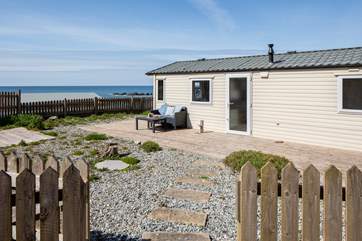 The 'beach hut' has its own enclosed area.