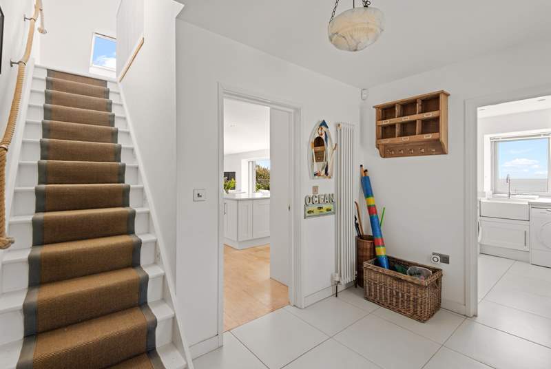 The entrance hall links the ground floor perfectly. The stairs to bedroom three lead up from the entrance hall.