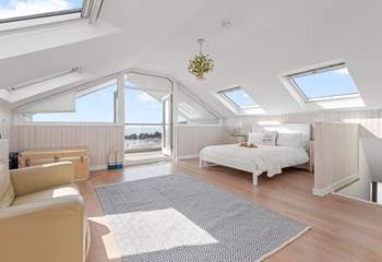 Bedroom three offers oodles of space and fabulous seaviews.
