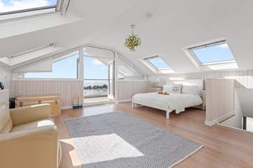 Bedroom three offers oodles of space and fabulous seaviews.