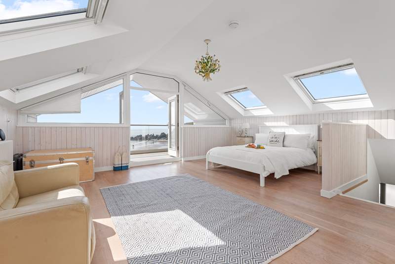 Bedroom three offers oodles of space and fabulous seaviews.