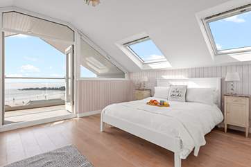 Bedroom three has fabulous sea views.
