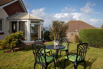 Beautiful garden space with sea views. What a great place to enjoy the Brixham sun.